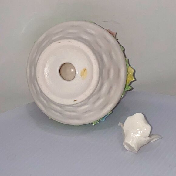 Vintage Norcrest Japan Porcelain Tapered Candle Holder Porcelain Pastel Flowers - Picture 6 of 13